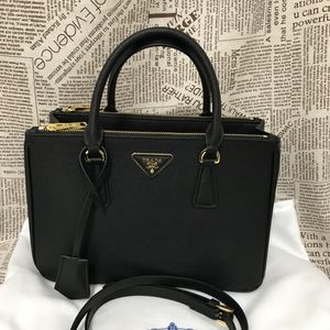 Women's black gold cross grain handbag crossbody bag